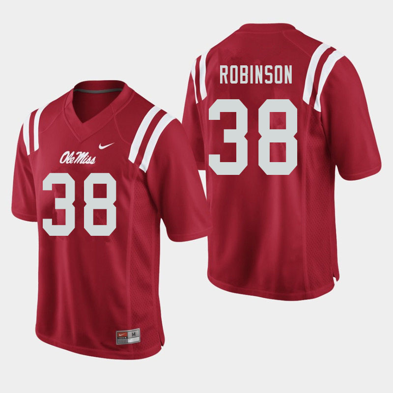 Men #38 Austrian Robinson Ole Miss Rebels College Football Jerseys Sale-Red - Click Image to Close